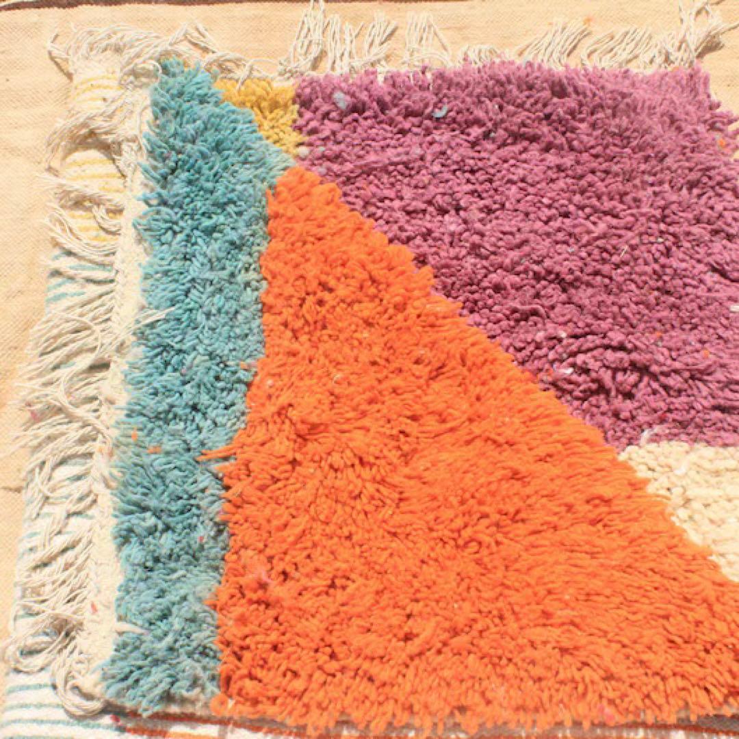 売り切りセール】ハンドメイド カラフル モロッカンラグ 150 x 100cm