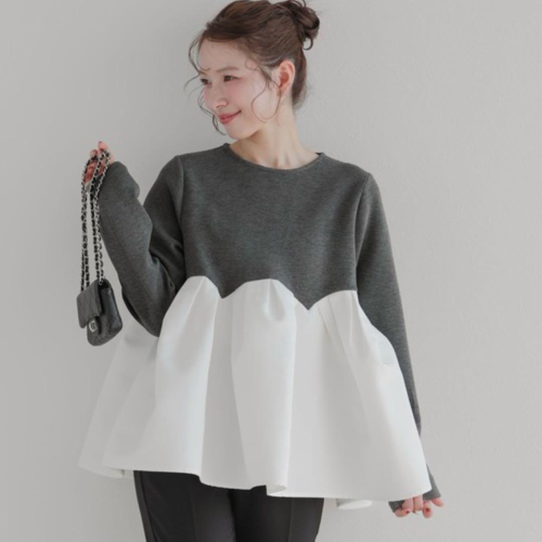 週末限定お値下げ⭐︎ボリュームタックペプラムトップス レディース