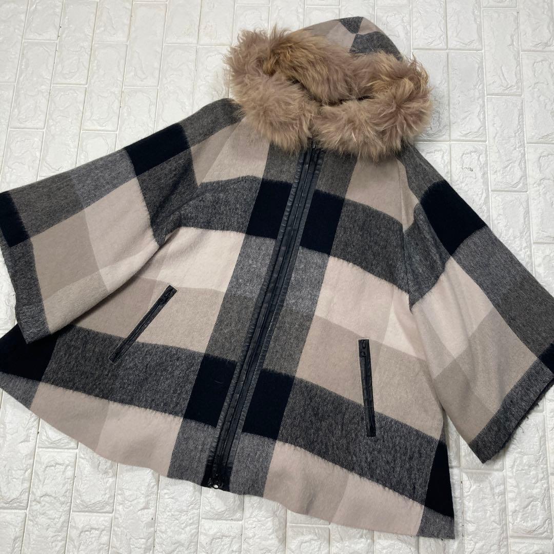 shimizu様専用 グレースコンチネンタル ポンチョ フード ファー - メルカリ