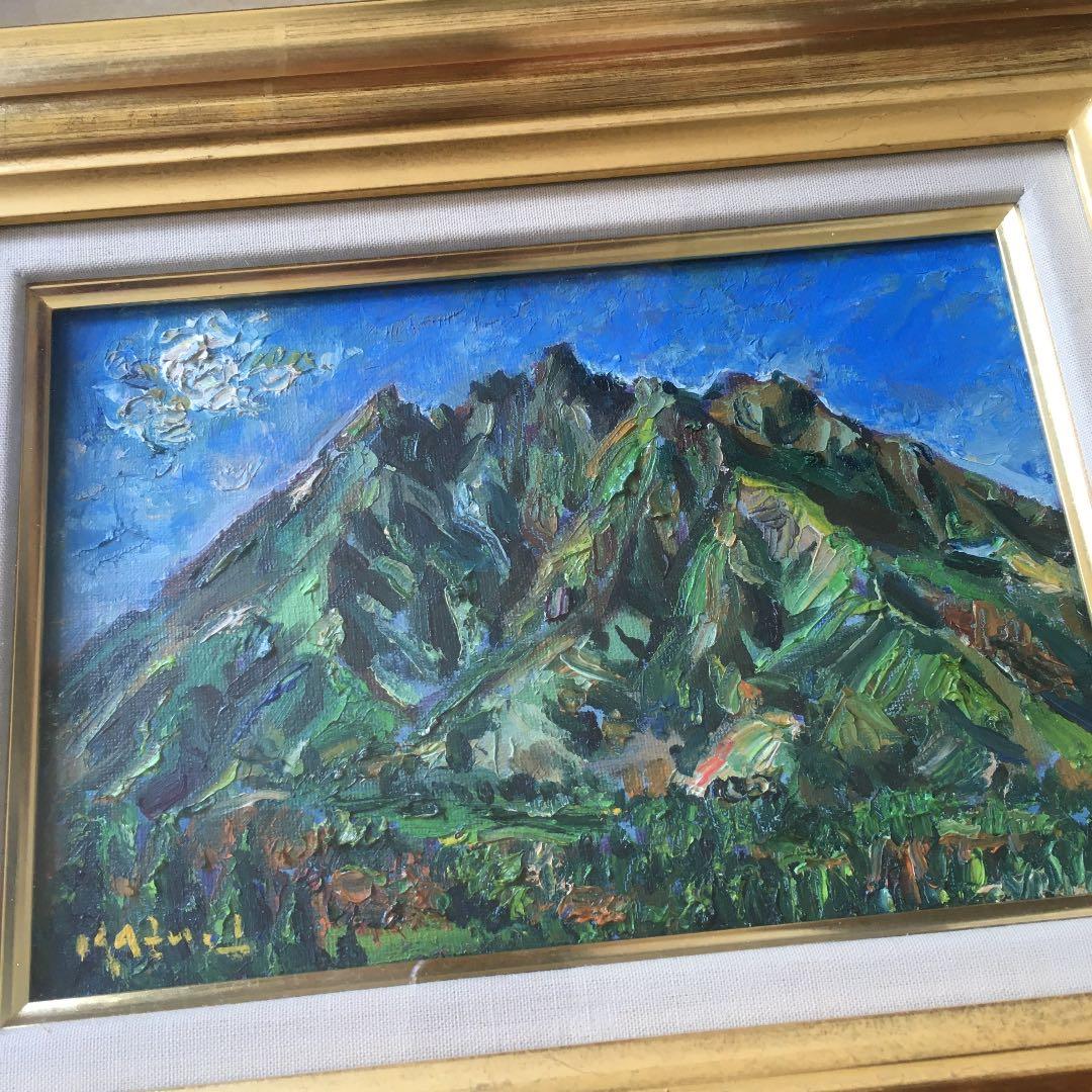 井上和久油彩画 自転車と少女