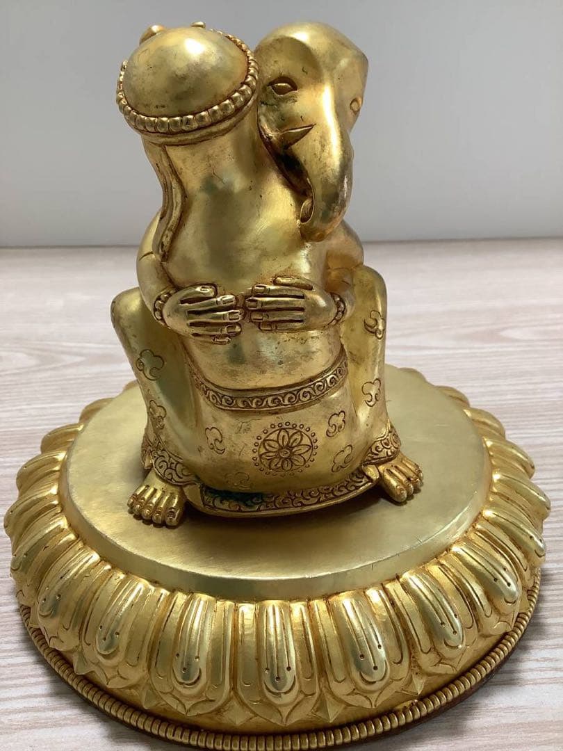 《 チベット密教　新品　1点物 》 オリジナル　鍍金　歓喜天　ガネーシャ　B