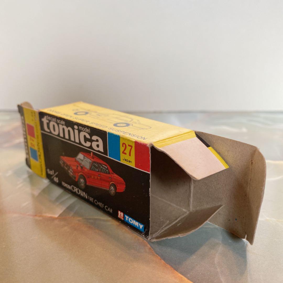 トミカNO.27 トヨタクラウンファイアチーフカー 1Eホイール 黒箱 日本