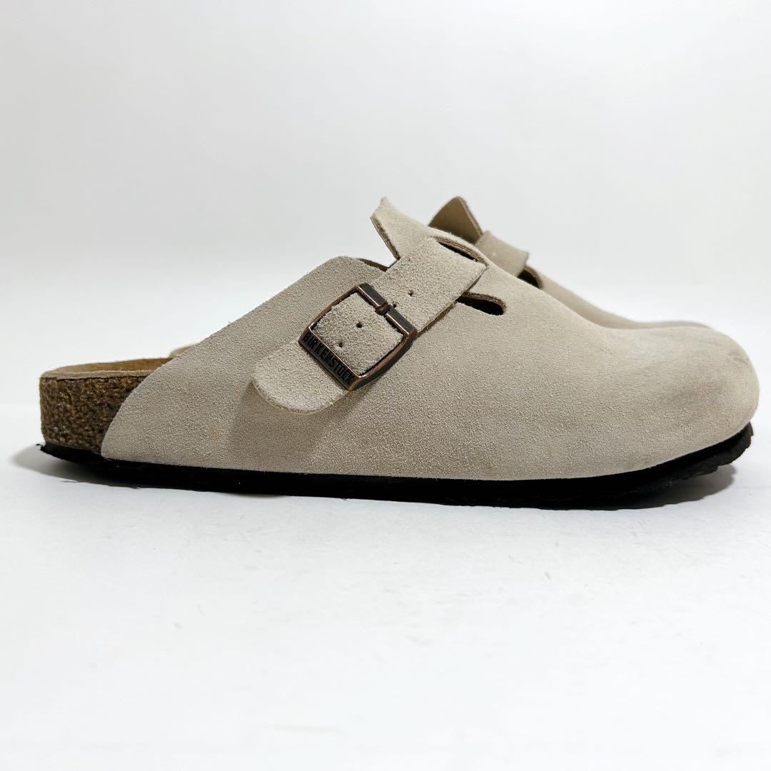 美品☆ビルケンシュトック ボストン スエード ベージュ系 ナロー幅 24.5cm