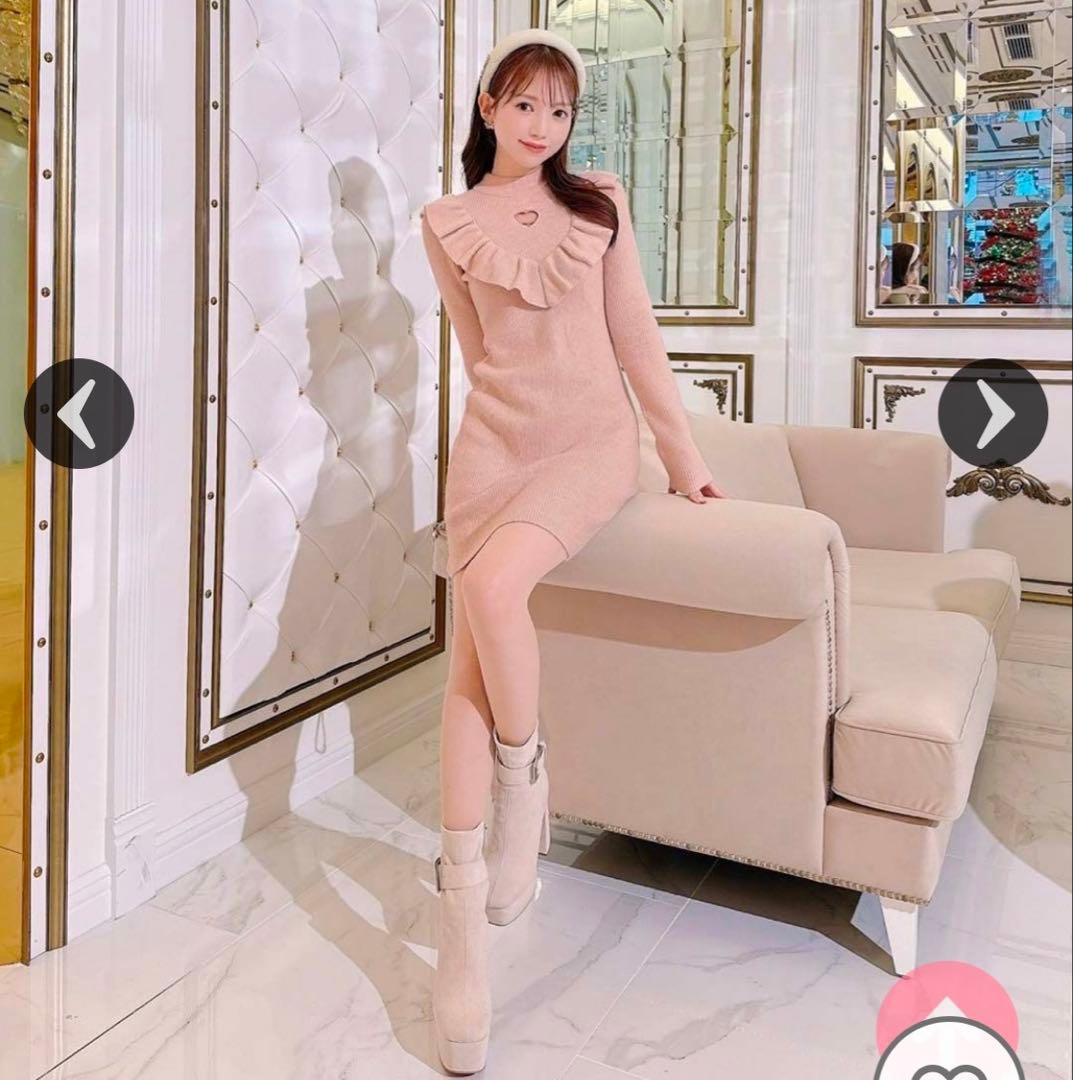 ハートカットニットワンピース ミシェルマカロン - メルカリ