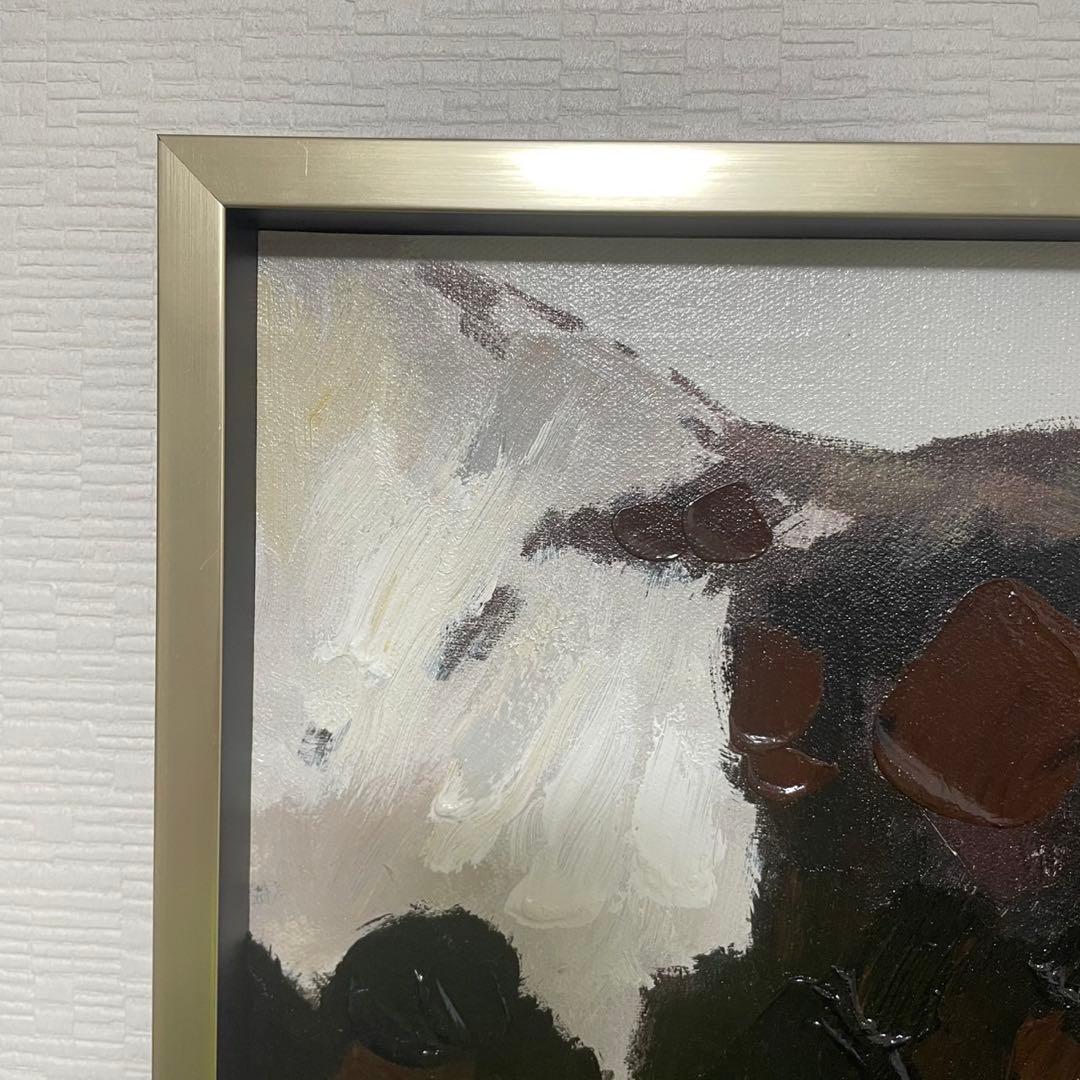 犬と猫 絵画 オイルペイントアート ベストフレンド (L) 油絵 犬と猫