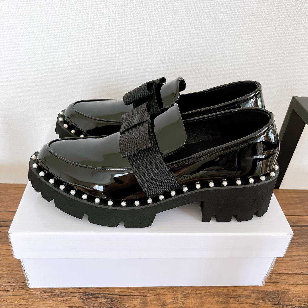 美品 Akiron x Donoban パールリボンローファー - メルカリ