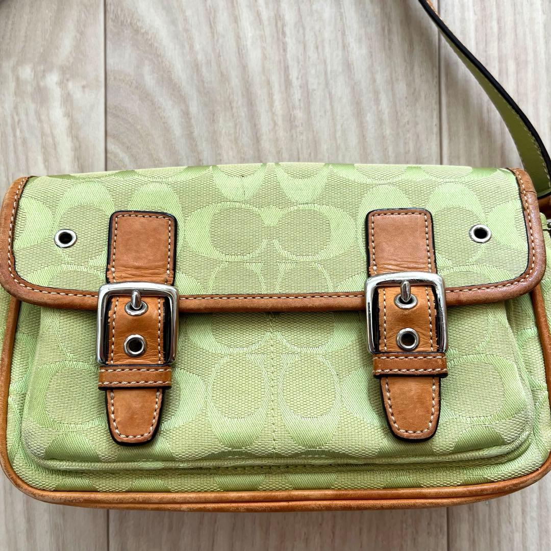 COACH ショルダーバッグ キャンバス×レザー 斜めがけ クロスボディ y2k