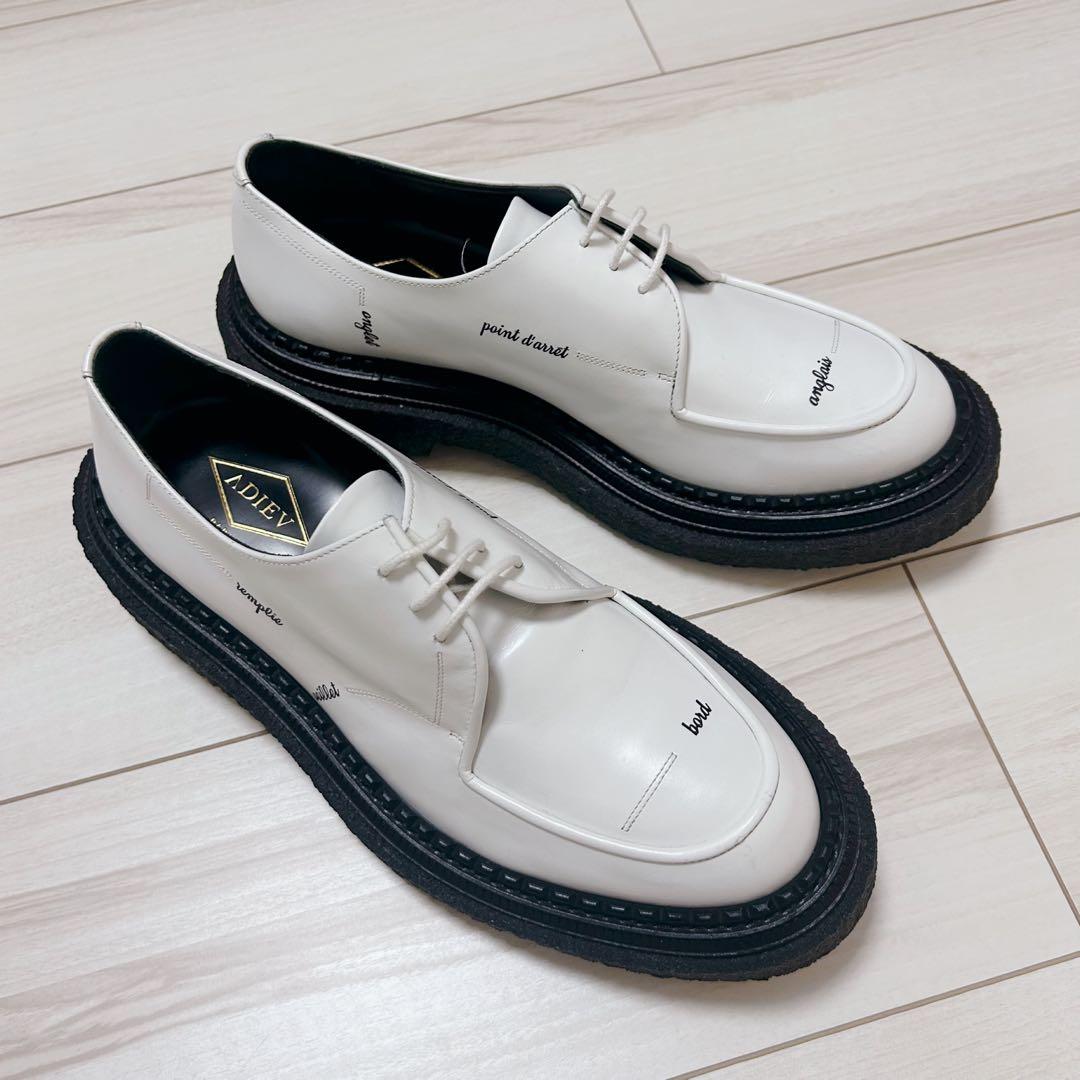 希少】ADIEV PARIS アデュー ローファー メッセージ ホワイト 43