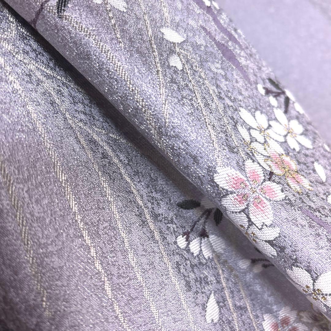 正絹　袋帯《流れ　花々》