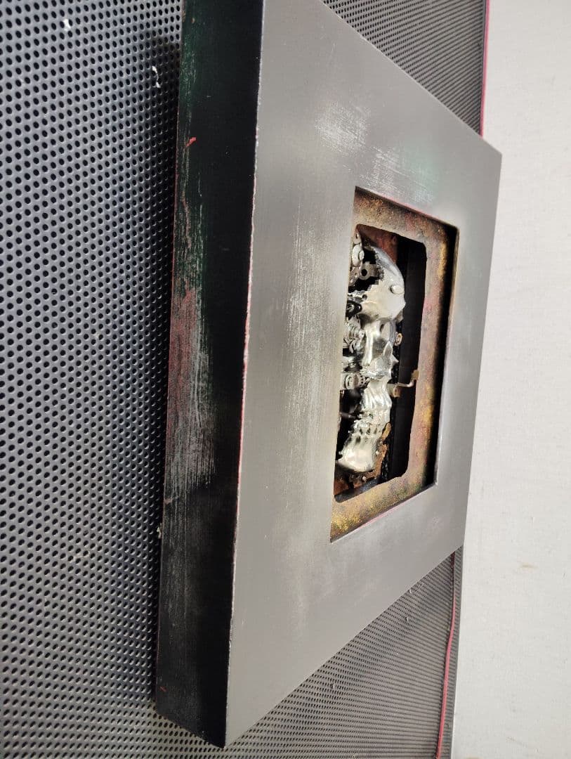 一点物 ハンドメイド スチームパンク 骸骨 立体壁掛けアート オブジェ