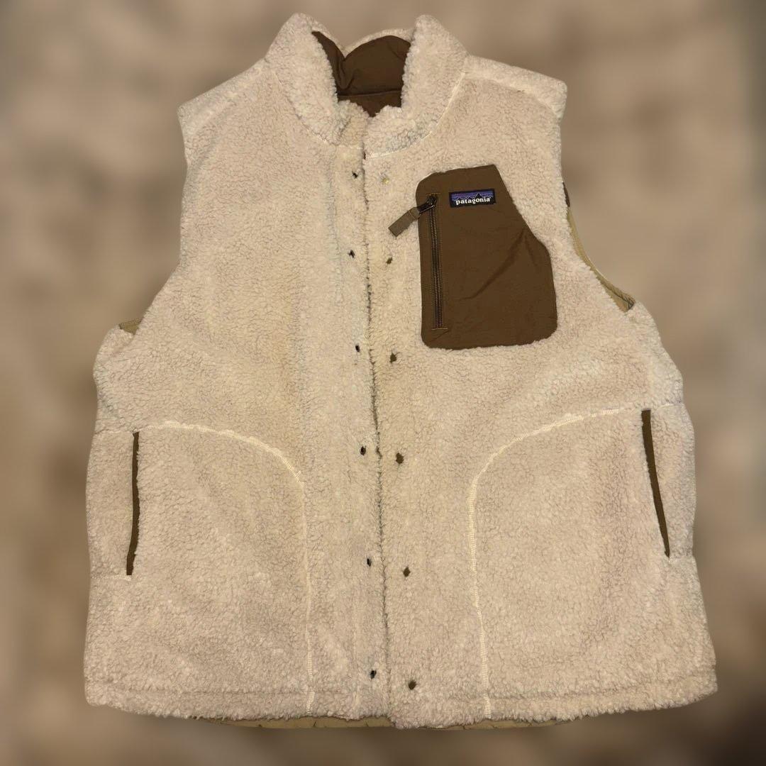 Patagonia リバーシブルベスト メンズベージュブラウン Patagonia パタゴニア ダウンベスト フリース リバーシブル 防寒