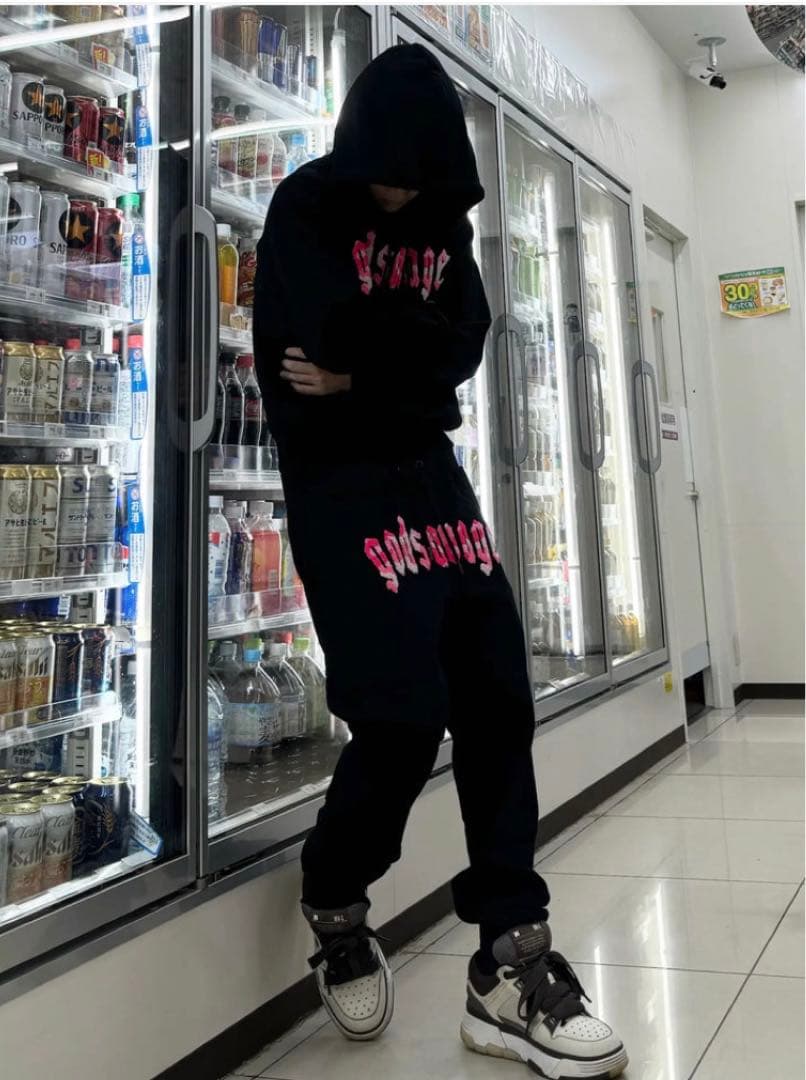 godsavage ピンク 上下セットアップLサイズ - メルカリ