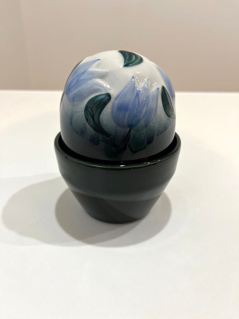 [ARABIA]廃盤　ヘルヤ　蓋付きポット　チューリップ　水色 アラビア ARABIA ヘルヤコレクションフラワー マグカップ チューリップ