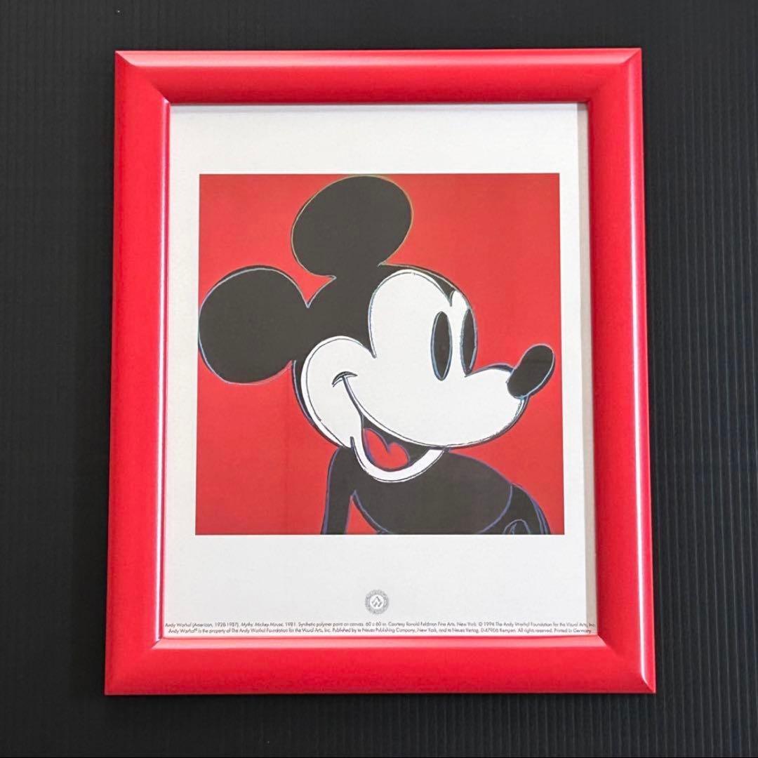 アンディウォーホル　ミッキー　ディズニー　入手困難　廃盤　美品 希少 新品 アンディ ウォーホル 現代アート 額装付き 絵画 ディズニー