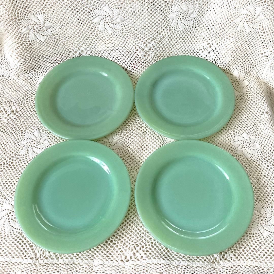 FireKing レストランウェア ジェダイ サラダプレート 4枚セット ☆4】ファイヤーキング ジェダイ ジェーンレイ サラダプレート 刻印