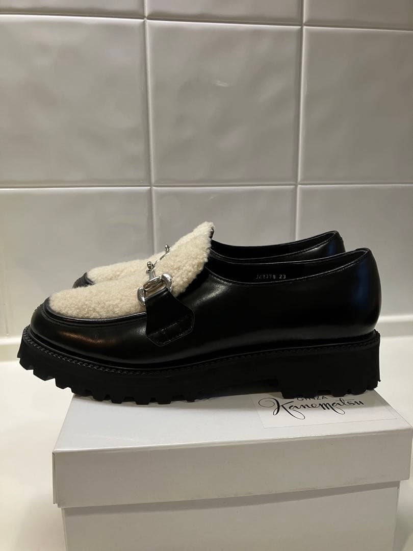 銀座かねまつ ファービット厚底ローファー 23.0cm