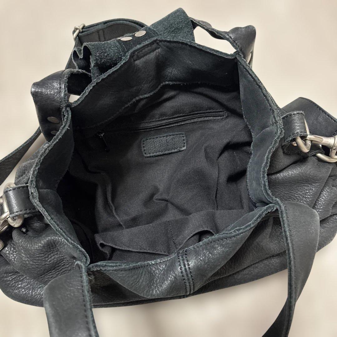 TRES シボ革 2way ショルダーバッグ スタッズ ブラック 黒 y2k - メルカリ