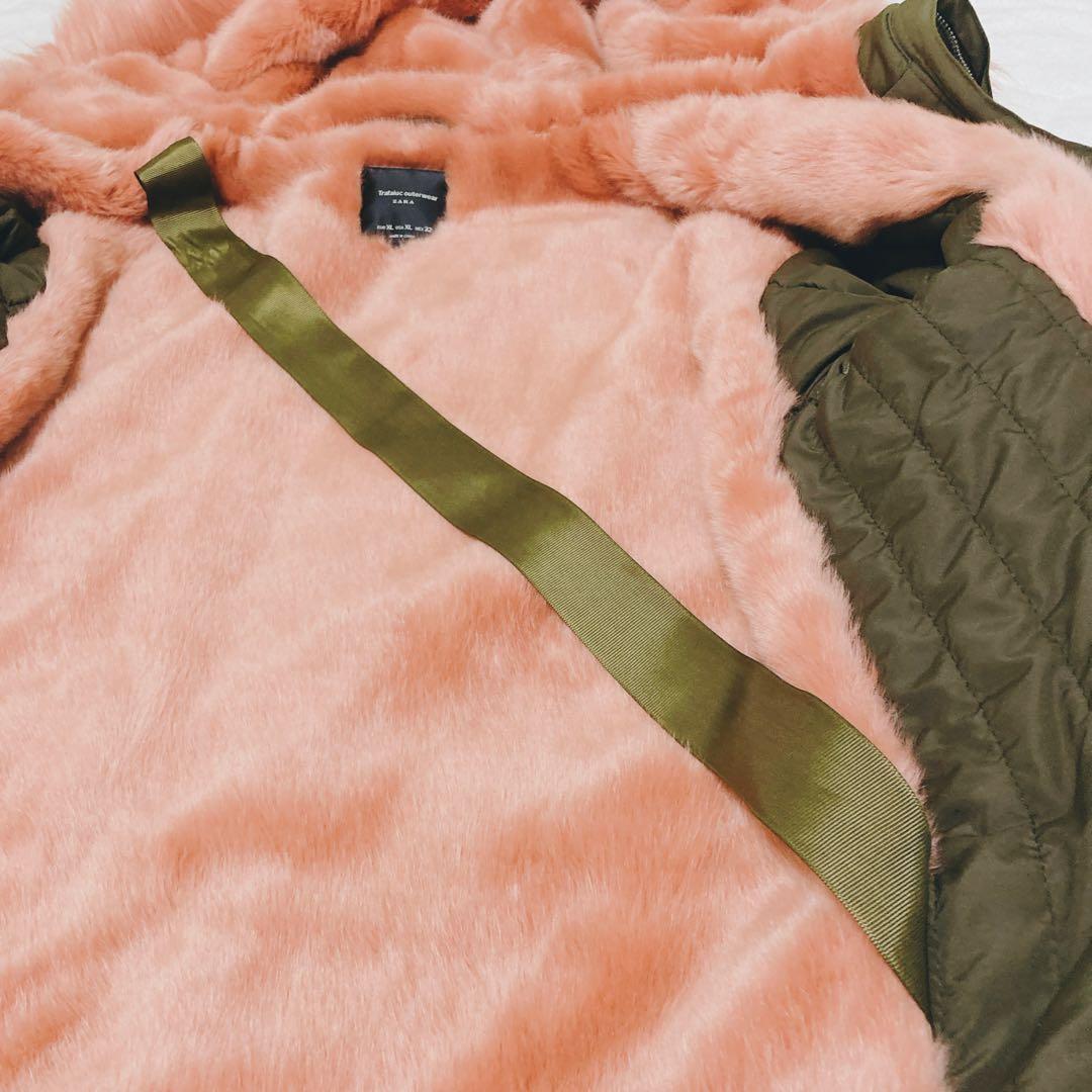 幻の逸品 海外モデル着用 XL ピンクファー ザラ モッズコート N-3B