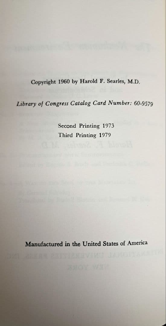 THE NONHUMAN ENVIRONMENT SEARLES