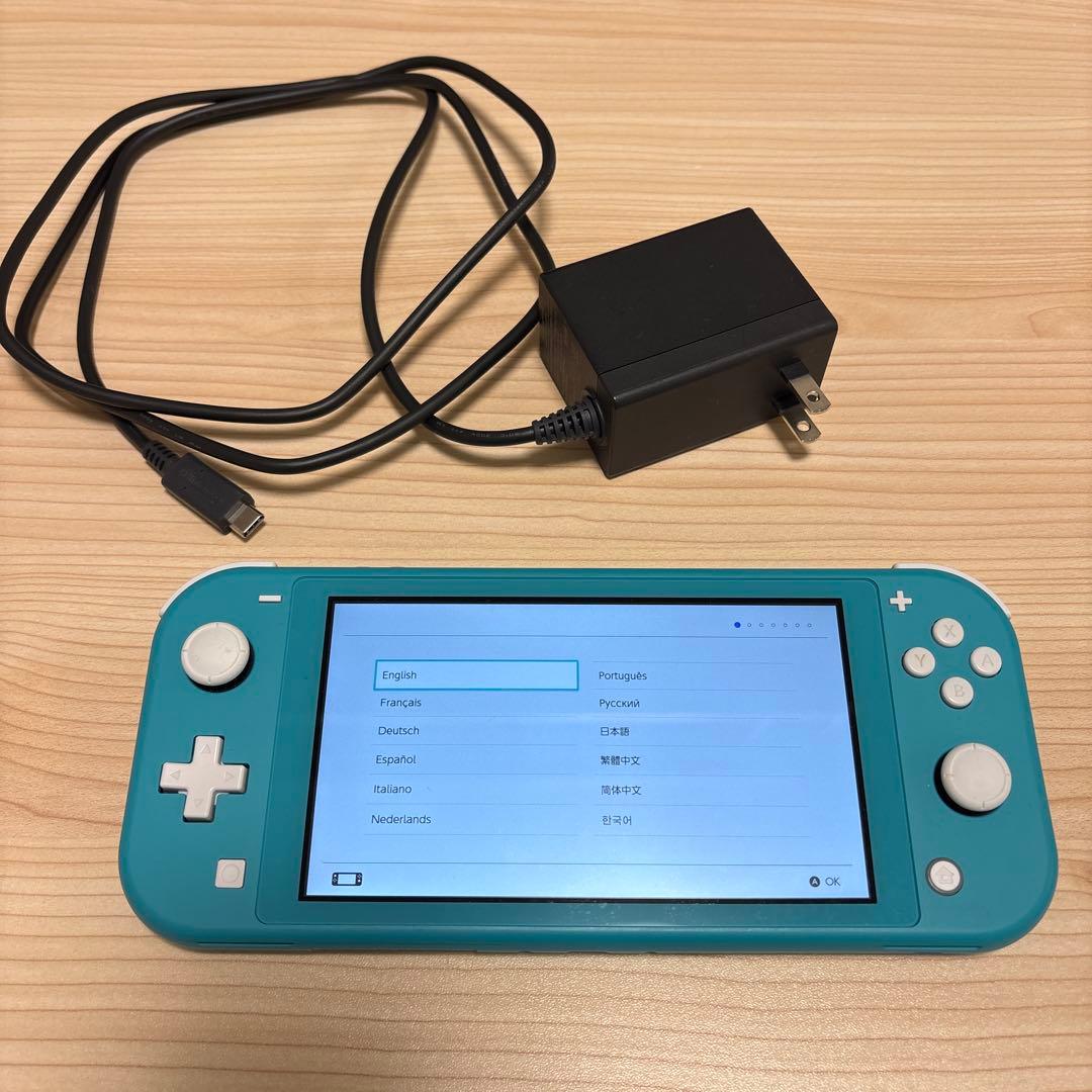【動作確認済】Nintendo Switch Liteターコイズ 本体＋充電器 Nintendo Switch Lite ターコイズ 本体 充電器付き 箱付き