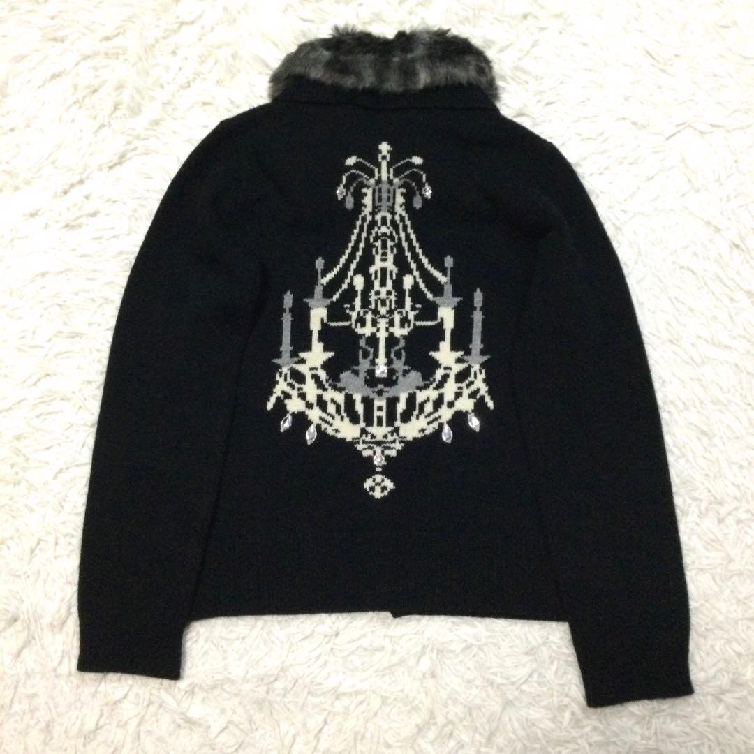 希少】美品☆ピンクハウス ファー襟トナカイ ビジュー ニット