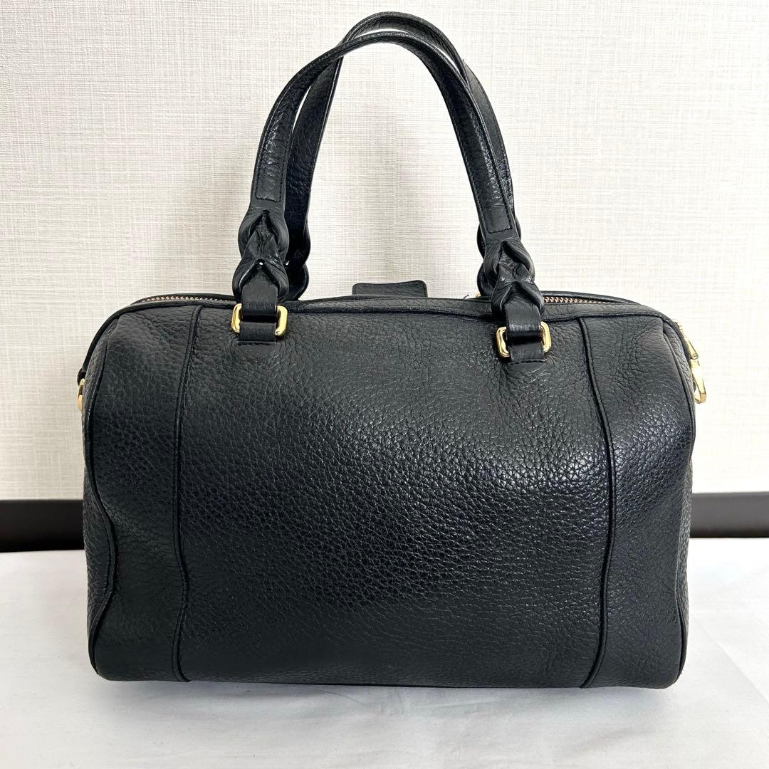 □LOEWE□ フスタ25 ミニボストンバッグ ショルダーバッグ 黒 レザー