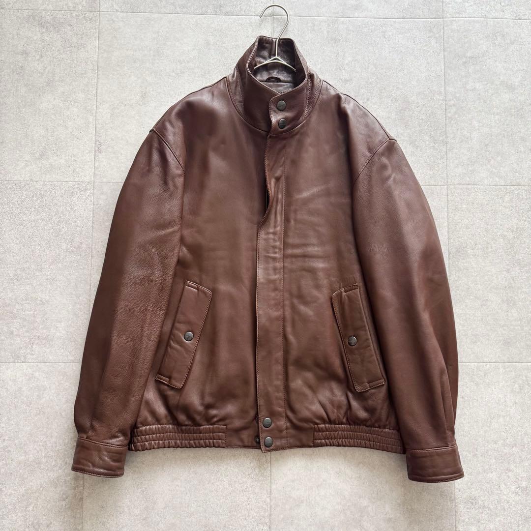 バーバリー レザージャケット ノバチェック ライナー 2WAY 茶 S Y2K