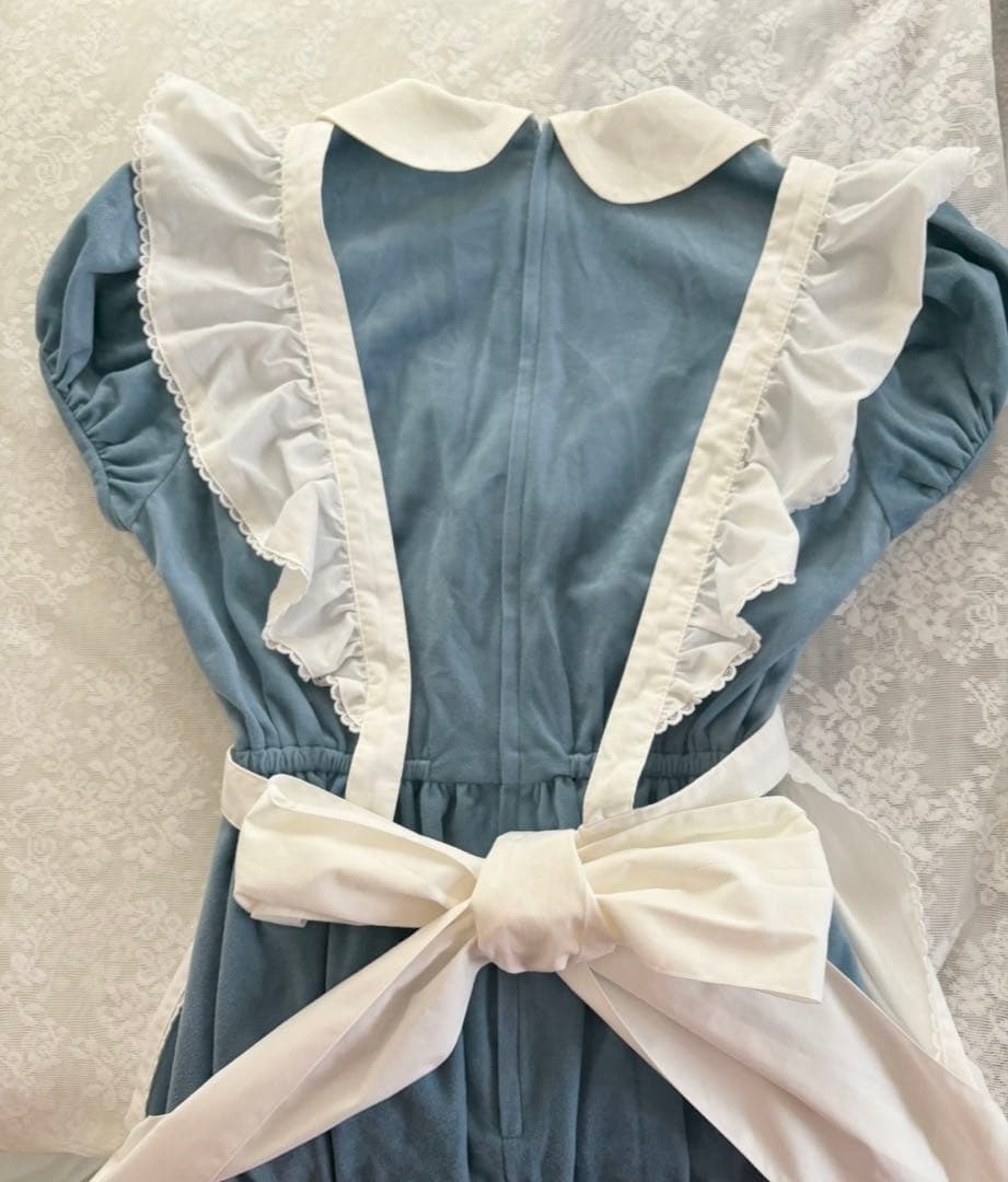 アリスエプロン付き 別珍ワンピース Mサイズ ハートE ロリィタ