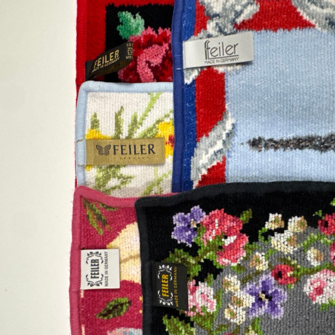 フェイラー 5枚セット① 薔薇 エッフェル塔 パリ 花柄 鳳凰 パラディス