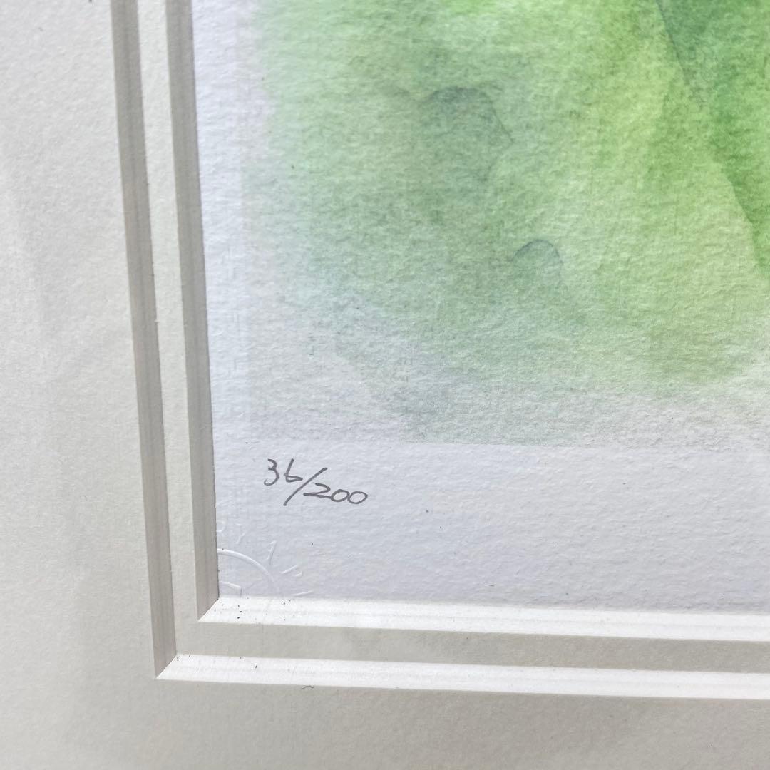 土田穣作『森の暮らし』版画 ジクレー 36/200 額縁 額装 動物絵 絵画