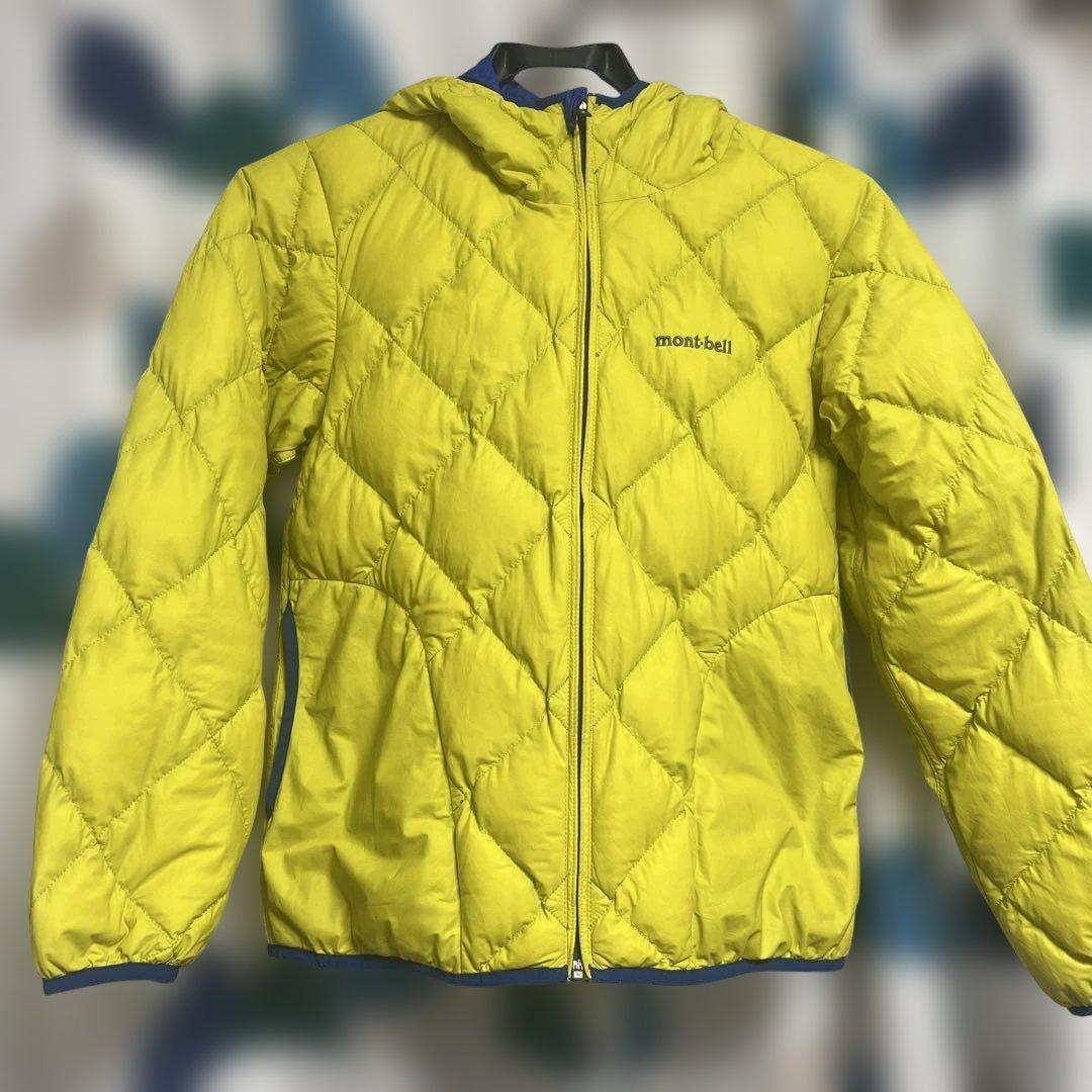 mont-bell キッズ ダウンコート ブルー&イエローリバーシブル - メルカリ