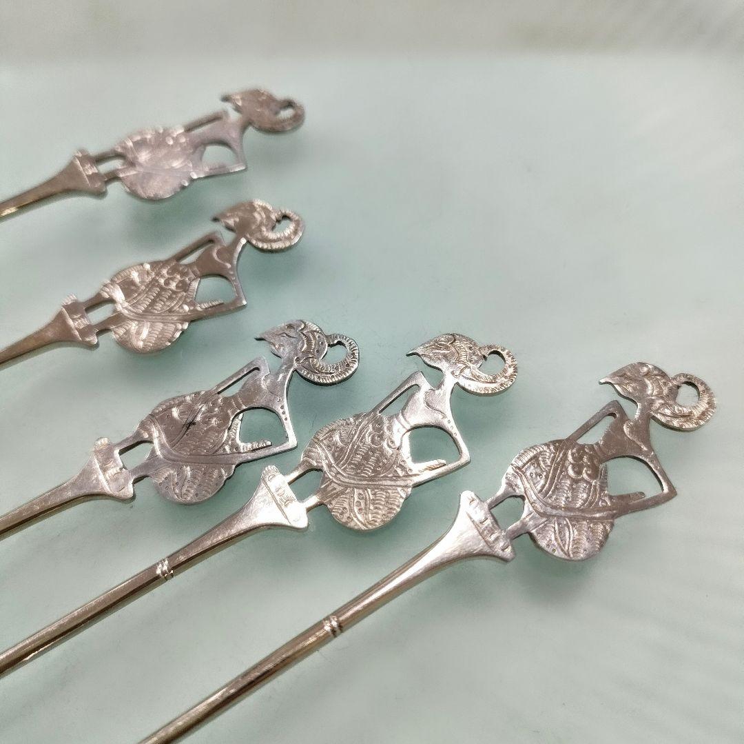 5698#1222 DELUXE/ヴィンテージインドネシア銀製800スプーン5本 - メルカリ