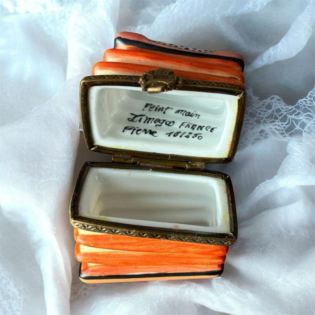 心弾むアコーディオン】リモージュボックス 希少モチーフ 小物入れ