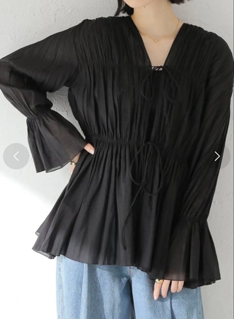 Plage COTTON SHIRRING ブラウス