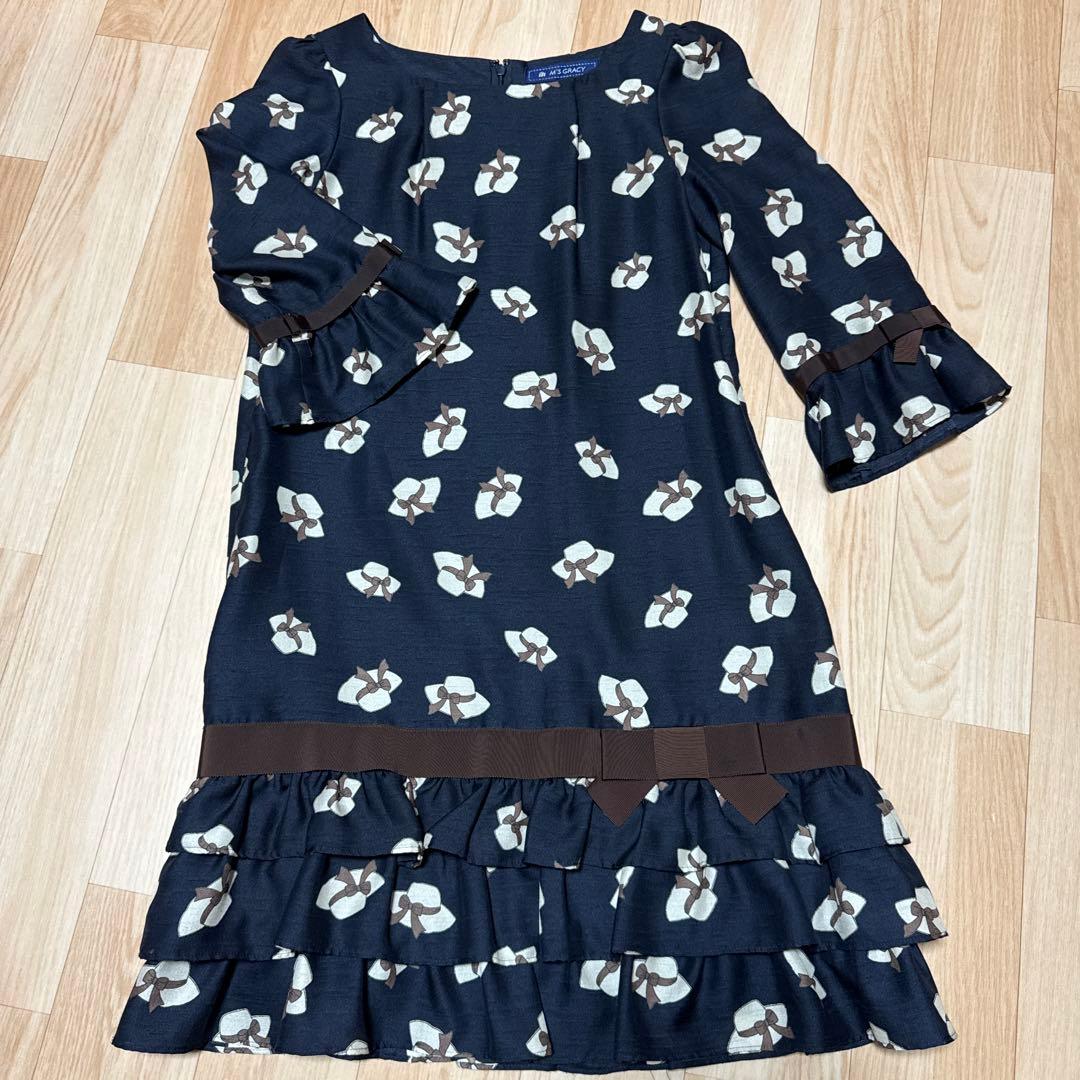 M'S GRACY 花柄 七分袖 ワンピース 38 - メルカリ