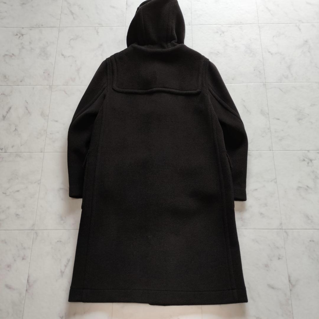 希少 moorbrook生地 ウールヘリンボーンダッフルコート ダークブラウン