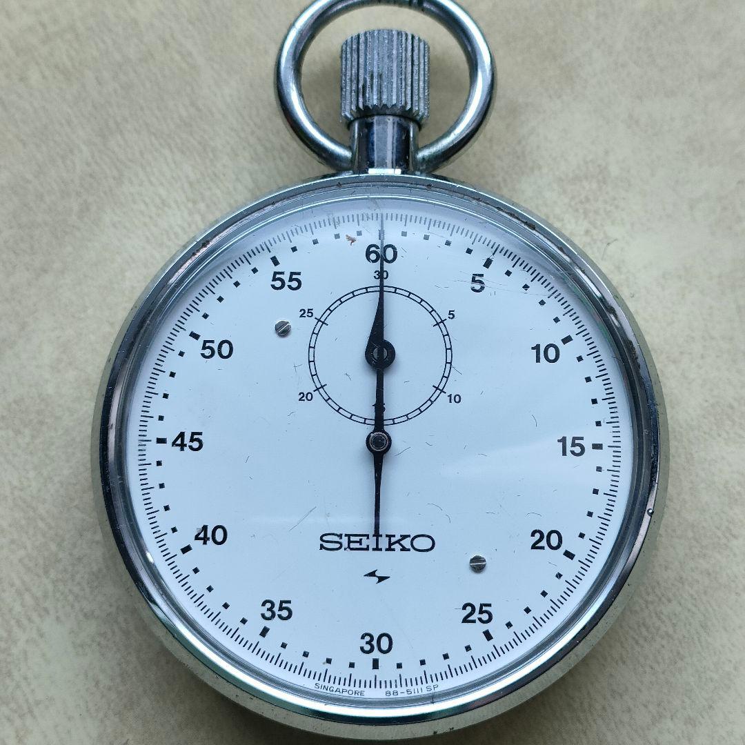 ストップウォッチ SEIKOセイコー昭和年代品稼働品アンティーク 白文字