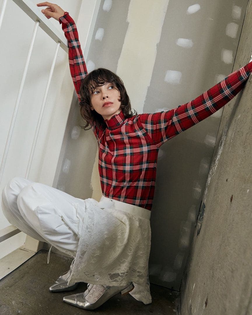 poppy あさぎーにょ CHECK TURTLE TOPS - メルカリ