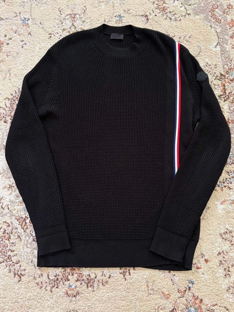 MONCLER トリコロール ワッフル サーマル コットン ニット セーター L 楽天市場】MONCLER モンクレール ワッフル ニット サイズ:M ネイビー