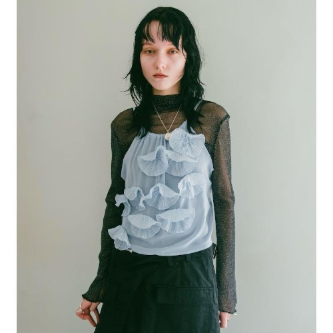 トップス sahara Drawstring Flower Motif Camisole トップス sahara Drawstring Flower Motif Camisole Women Spaghetti