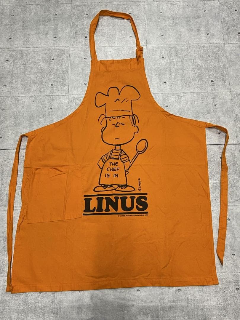 希少60s LINUSエプロンPEANUTS vintageライナス　スヌーピー スヌーピー ラン型エプロン