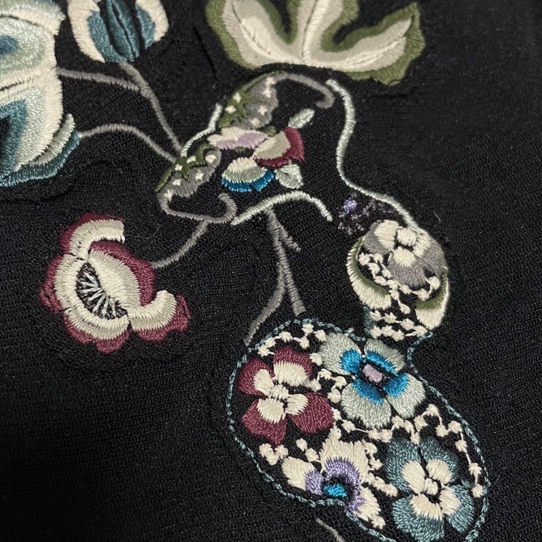 ヴィヴィアンタム 花柄刺繍 パワーネット ワンピース ストレッチ