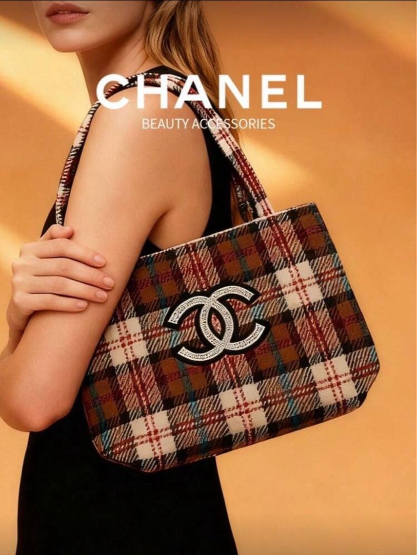 CHANEL シャネルノベルティ　トートバッグ　ハンドバッグ　ブラウンチェック 2026年最新】Yahoo!オークション -シャネル トートバッグの中古品