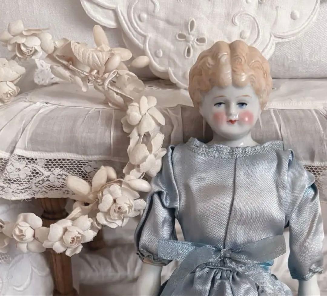 最終 1800's 刻印 チャイナヘッドドール ブロンド ドイツ ビスクドール