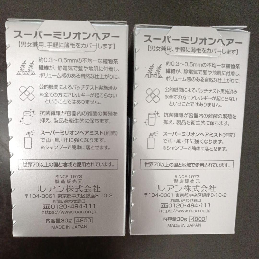 スーパーミリオンヘアー 新品ブラック30g✕2個＆サービス券(30g✕3個分