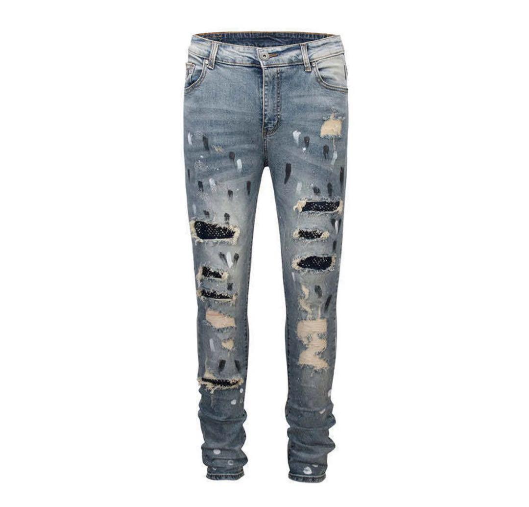 HESNTLSダメージ スキニー デニム パンツ 28 関税/送料込み【H.ESNTLS】ダメージスキニージーンズ (HESNTLS/デニム