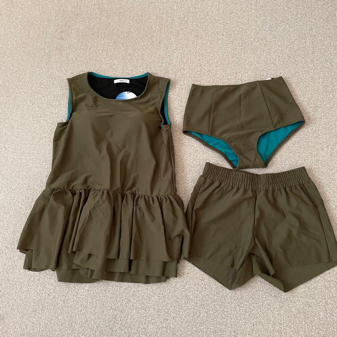 yori スイムウェア36 カーキ タグ付き新品 3点セット