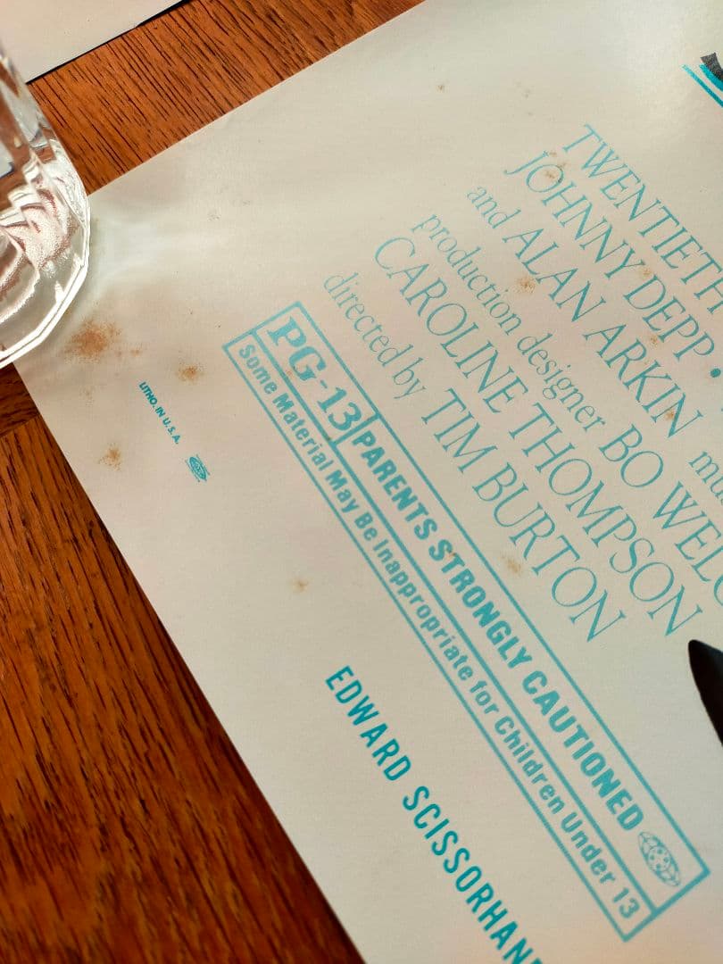 ☆着払限定☆断捨離☆激レア！☆シザーハンズ☆ポスター☆若干難有り