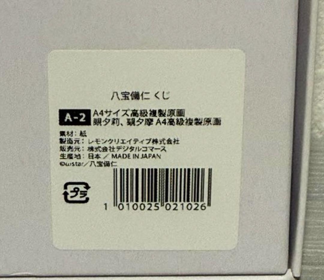 八宝備仁くじ A賞 A4サイズ高級複製原画 覡夕莉、覡夕摩 A4高級複製
