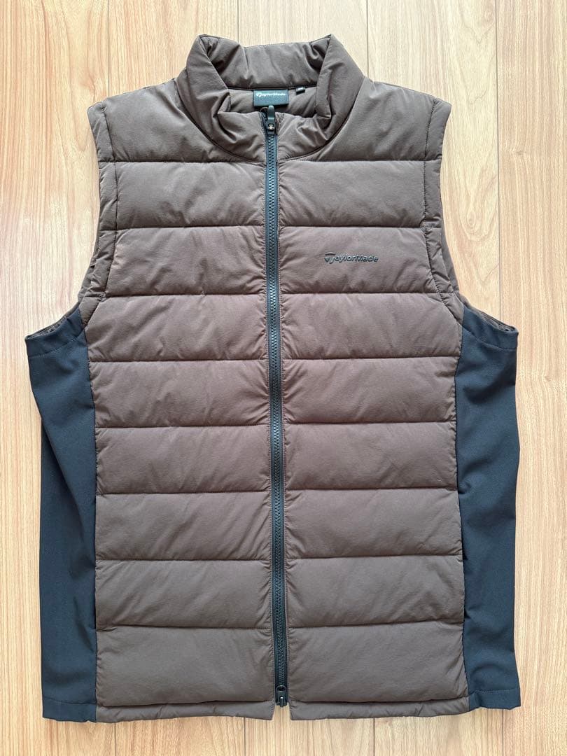 とし3 TaylorMade ダウンベスト TAYLOR MADE テーラーメイド ダウンベスト 総柄 ブラウン系 M ゴルフ